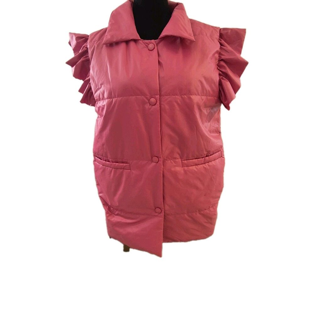 NWT Umgee Puffer Vest S Bubblegum Pastel Pink Barbie Spring Preppy